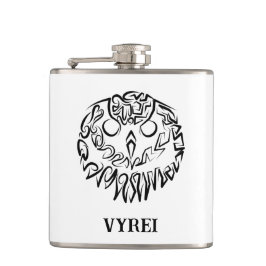 Schwarz-Weiß-Stammesauge Flachmann