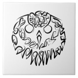 Schwarz-Weiß-Stammesauge Fliese