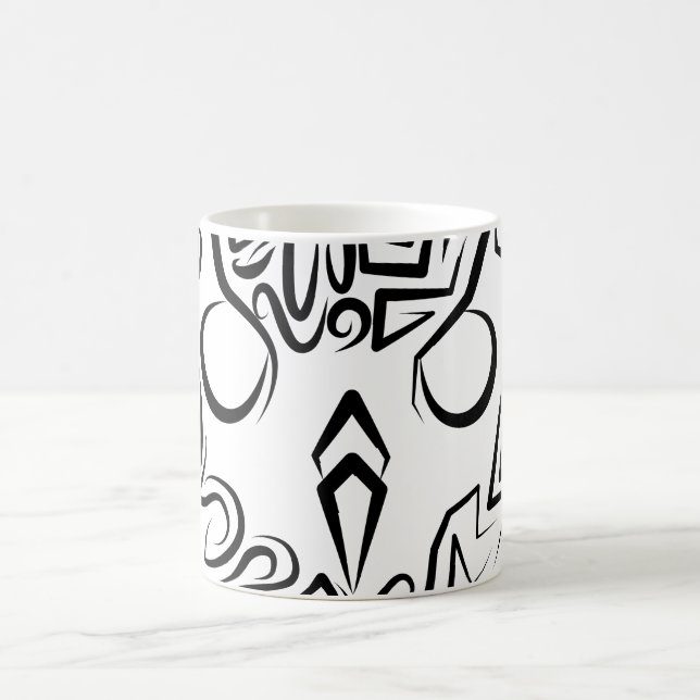 Schwarz-Weiß-Stammesauge Kaffeetasse (Mittel)