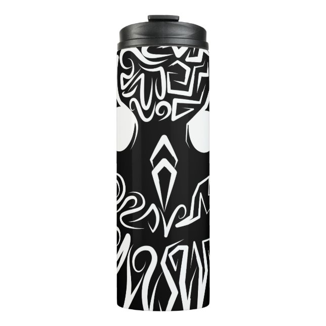 Schwarz-Weiß-Stammesauge Thermosbecher (Vorderseite)