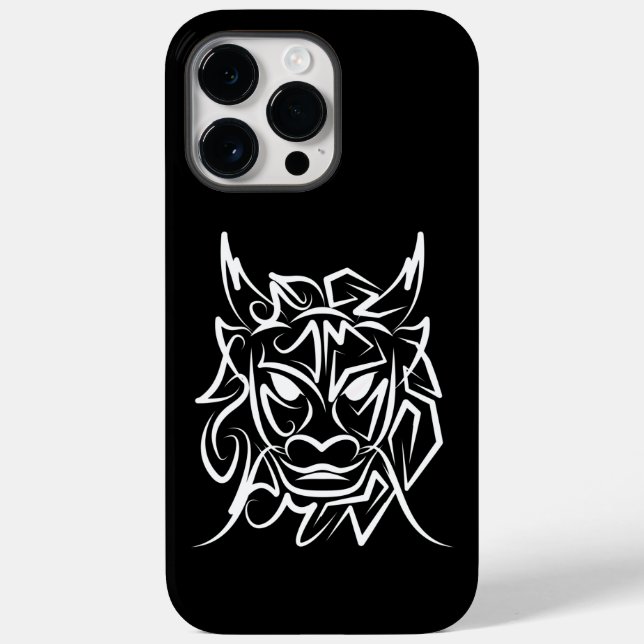 Schwarz-Weiß-Stammesdrache Case-Mate iPhone 14 Pro Max Hülle (Rückseite)