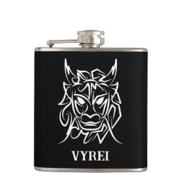 Schwarz-Weiß-Stammesdrache Flachmann