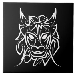 Schwarz-Weiß-Stammesdrache Fliese