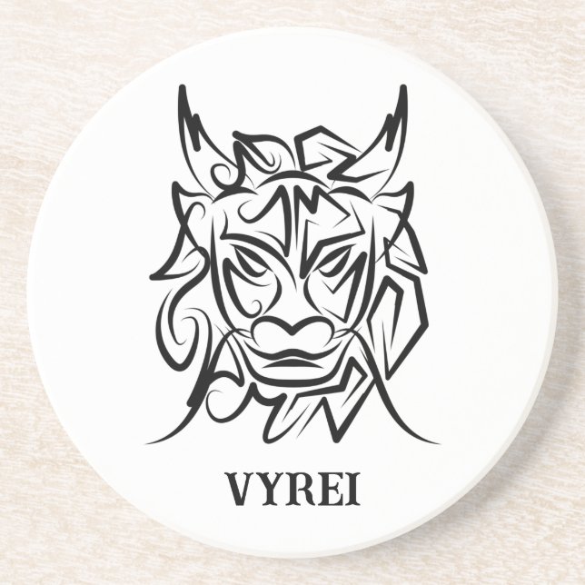 Schwarz-Weiß-Stammesdrache Getränkeuntersetzer (Vorne)