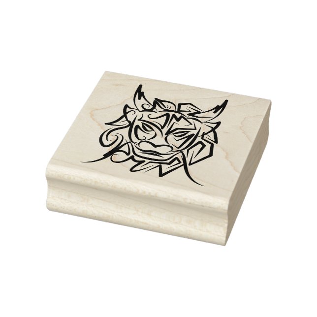 Schwarz-Weiß-Stammesdrache Gummistempel (Stempel)