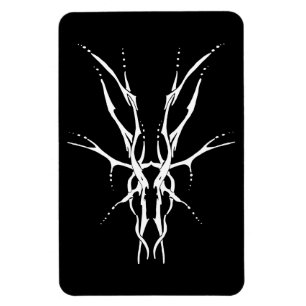 Schwarz-Weiß-Stammesschädel eines Hirsches Jagd-De Magnet