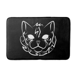 Schwarz-Weiß-Stammkatze Badematte