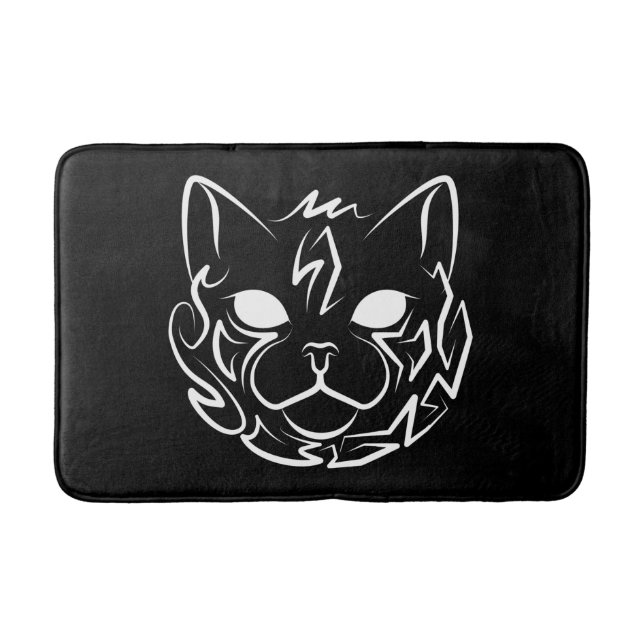 Schwarz-Weiß-Stammkatze Badematte (Vorderseite)
