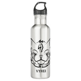 Schwarz-Weiß-Stammkatze Edelstahlflasche