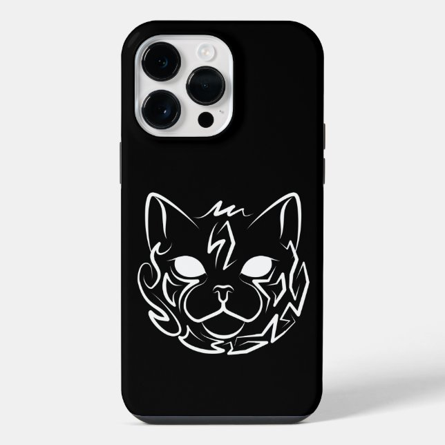 Schwarz-Weiß-Stammkatze iPhone 14 Pro Max Hülle (Rückseite)