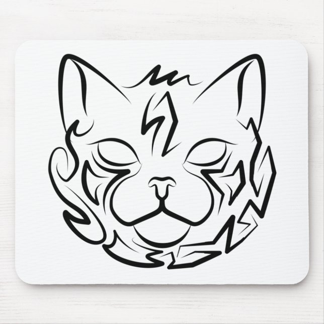 Schwarz-Weiß-Stammkatze Mousepad (Vorne)