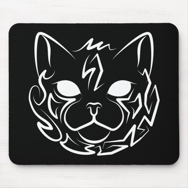 Schwarz-Weiß-Stammkatze Mousepad (Vorne)
