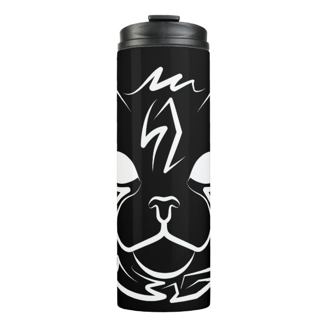 Schwarz-Weiß-Stammkatze Thermosbecher (Vorderseite)