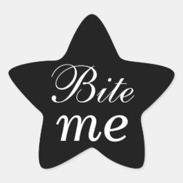 Schwarz-Weiß-Star-Bite-Me-Aufkleber Stern-Aufkleber