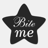 Schwarz-Weiß-Star-Bite-Me-Aufkleber