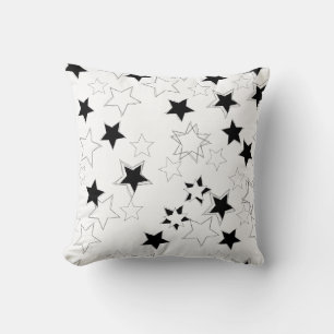 Schwarz-Weiß-Star-Drehkissen Kissen