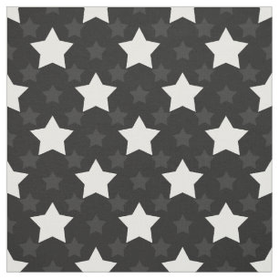 Schwarz-weiß Stars Textil Stoff