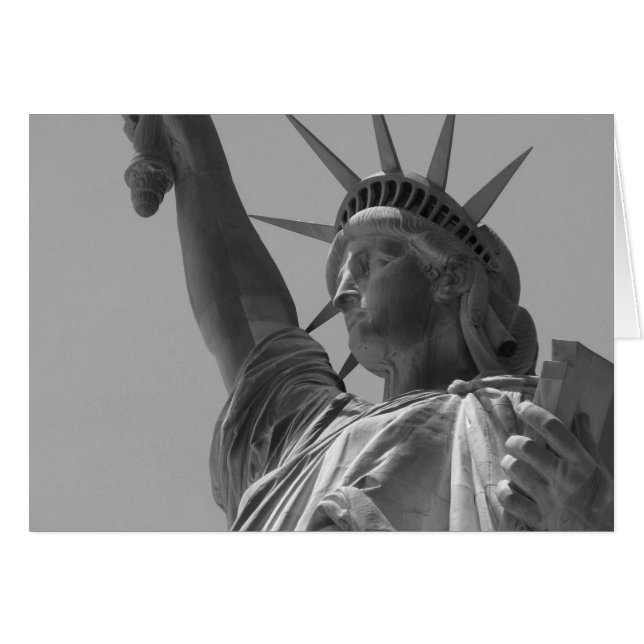 Schwarz-Weiß-Statue der Freiheit New York City (Vorderseite (Horizontal))