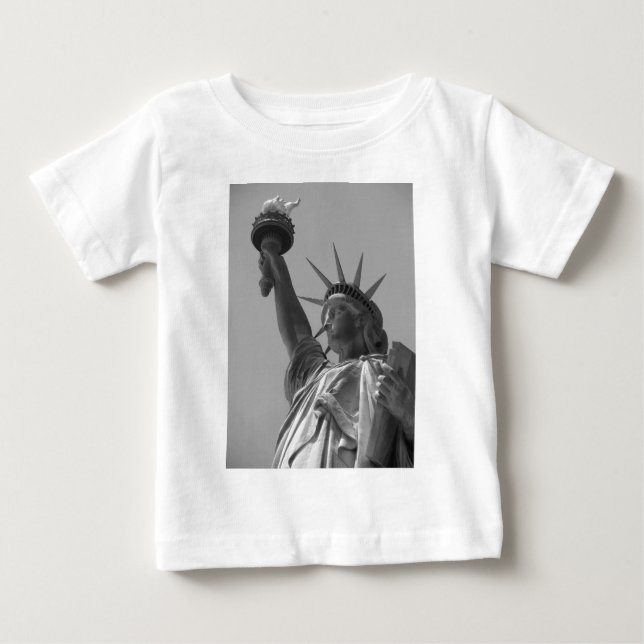 Schwarz-Weiß-Statue der Freiheit New York City Baby T-shirt (Vorderseite)