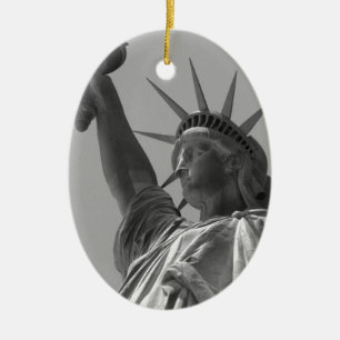 Schwarz-Weiß-Statue der Freiheit New York City Keramikornament