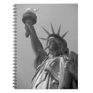 Schwarz-Weiß-Statue der Freiheit New York City Notizblock