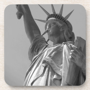 Schwarz-Weiß-Statue der Freiheit New York City Untersetzer