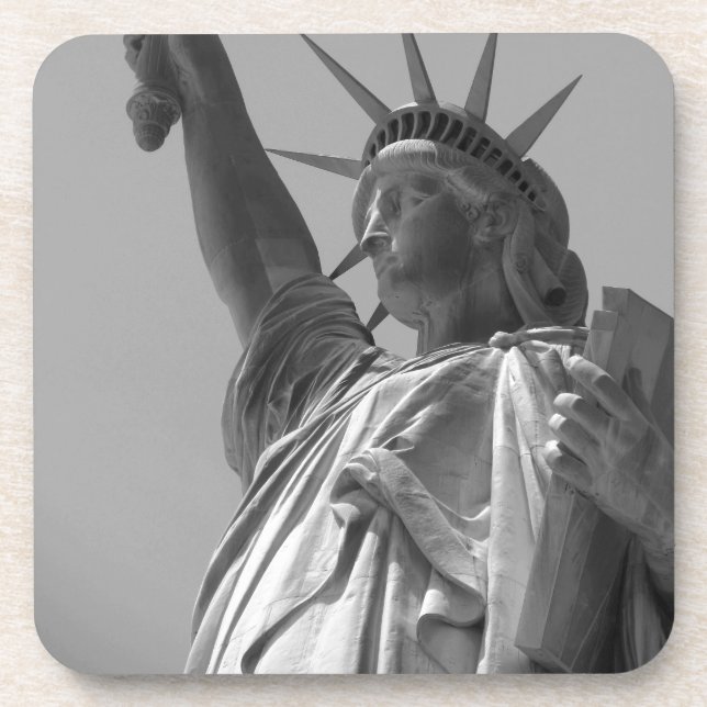 Schwarz-Weiß-Statue der Freiheit New York City Untersetzer (Vorderseite)