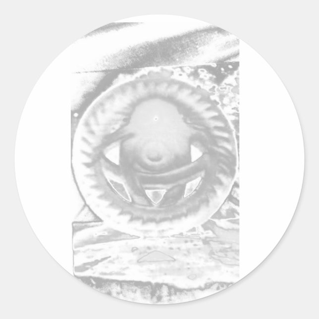 Schwarz-Weiß-Stein Runder Aufkleber (Vorderseite)
