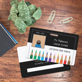 Schwarz-Weiß-Stifte Horizontale Lehrer-Abzeichen Ausweis