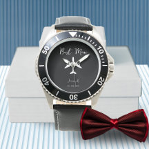 Schwarz-Weiß Stilvolle Groosman Trauzeuge Watch