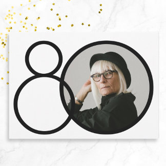 Schwarz-weiß Stilvolles Minimalistisches Foto 80.  Einladung