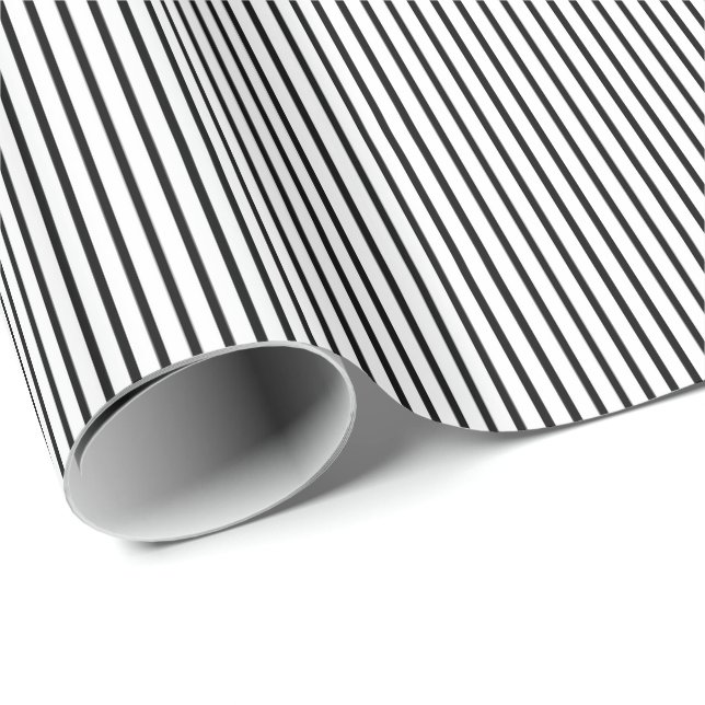 Schwarz-Weiß-Streifen-5-GIFT-WRAPPING-PAPIER Geschenkpapier (Rolleneckpunkt)