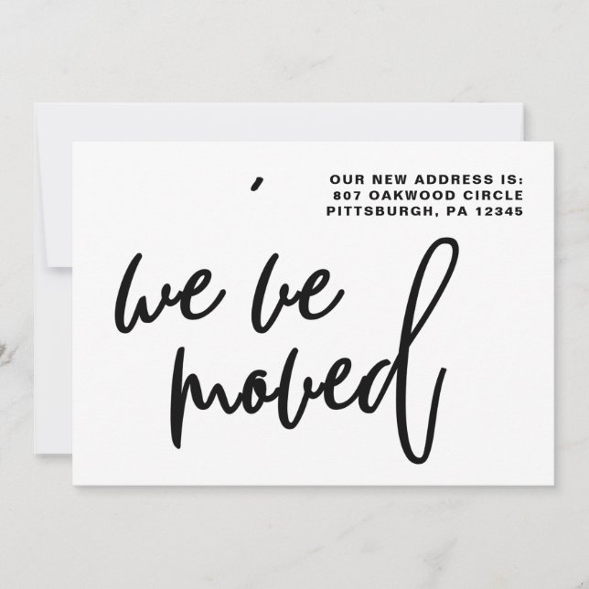 Schwarz-Weiß-Streifen - Adressenänderung Ankündigung (Vorderseite)