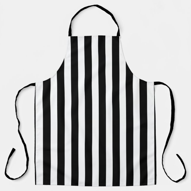 Schwarz-Weiß-Streifen Allover-Schürze Schürze (Vorderseite)