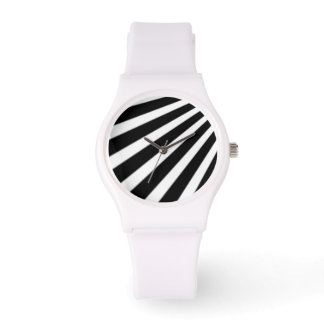 Schwarz-Weiß-Streifen Armbanduhr