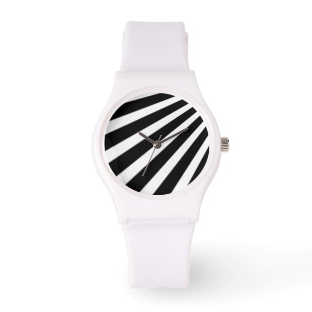 Schwarz-Weiß-Streifen Armbanduhr (Vorderseite)