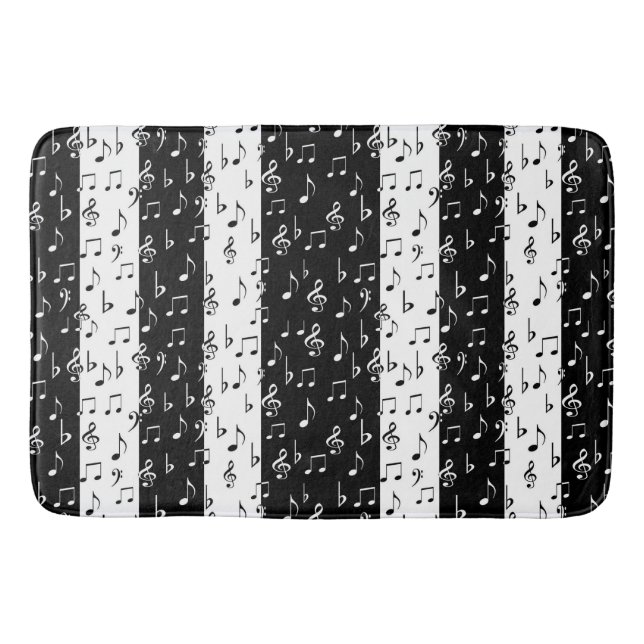 Schwarz-Weiß-Streifen Bath Mat Badematte (Vorderseite)