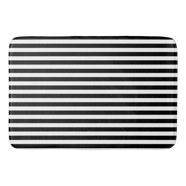 Schwarz/Weiß Streifen Bath Mat Badematte (Vorderseite)