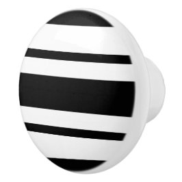 Schwarz-Weiß-Streifen-Design Keramikknauf