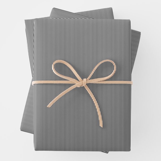 Schwarz-Weiß Streifen einfachen Weihnachtsurlaub Geschenkpapier Set (Beispiel)
