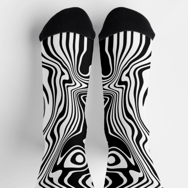 Schwarz-Weiß-Streifen - Farben auswählen Socken (Oben)