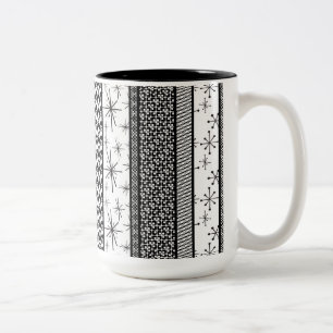 Schwarz-Weiß-Streifen für das hintere Muster 1 Zweifarbige Tasse