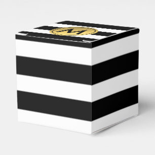 Schwarz-Weiß-Streifen-Gastgeschenk-Box Geschenkschachtel