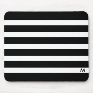 Schwarz-Weiß-Streifen geometrisches Muster Mousepad