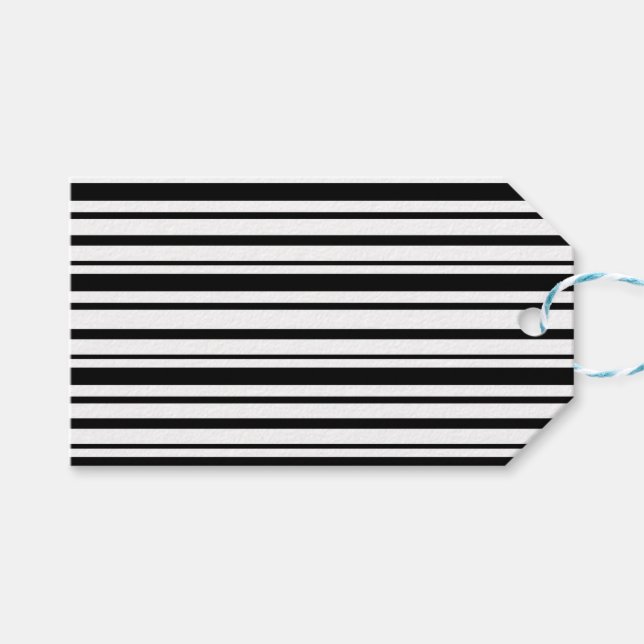 Schwarz-Weiß-Streifen Geschenkanhänger (Vorderseite (Horizontal))