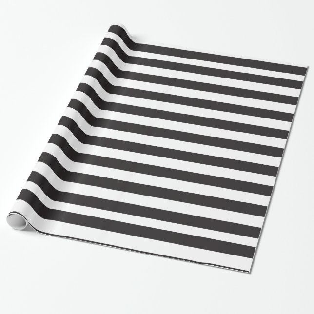 Schwarz-Weiß-Streifen Geschenkpapier (Ungerollt)