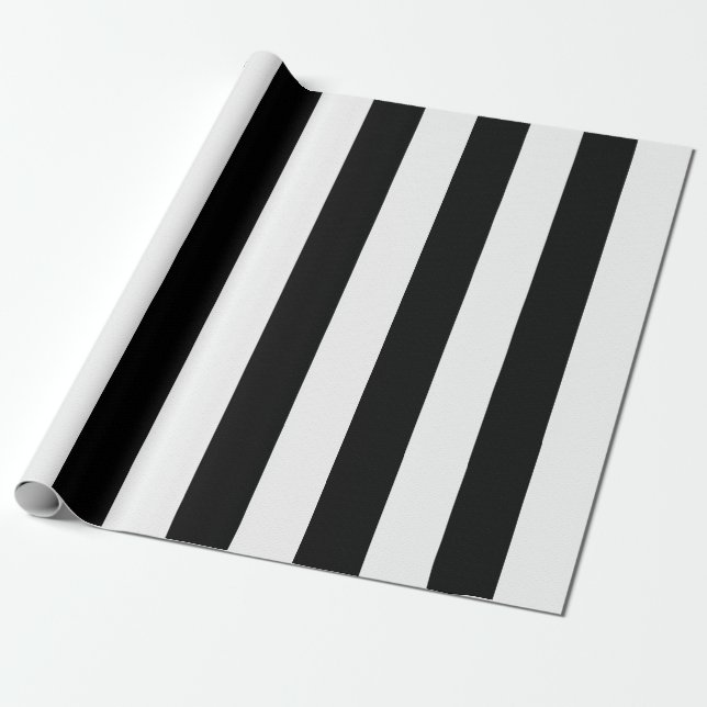 Schwarz-Weiß-Streifen Geschenkpapier (Ungerollt)