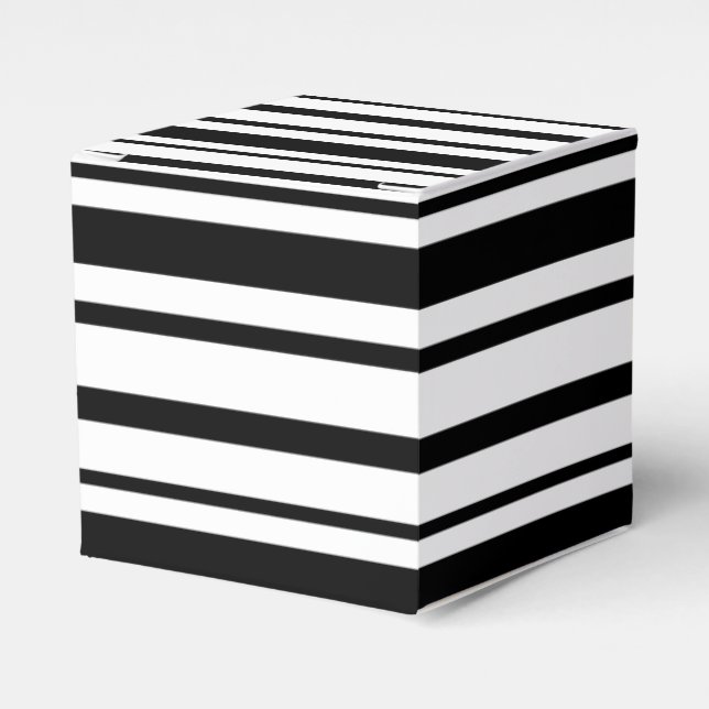 Schwarz-Weiß-Streifen Geschenkschachtel (Vorderseite)