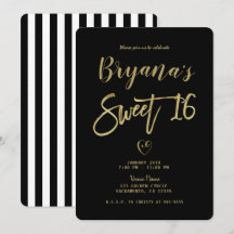 Schwarz & Weiß Streifen Gold Chic Modernes Sweet 1