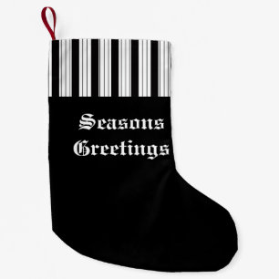 Schwarz-Weiß-Streifen Kleiner Weihnachtsstrumpf